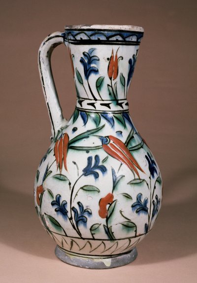 Jug with Red Decoration, Iznik by Turkish School